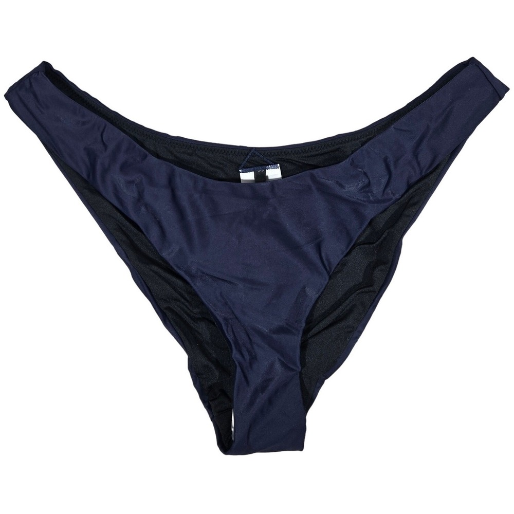 J. Crew Curved-waist cheeky bikini bottom Navy‎ M NWT